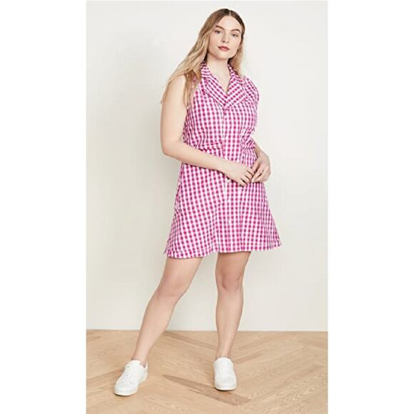 Derek Lam 10 Crosby - Pink Satina Button Shirt Dress - Size 16 (Large*) - Picture 2 of 14